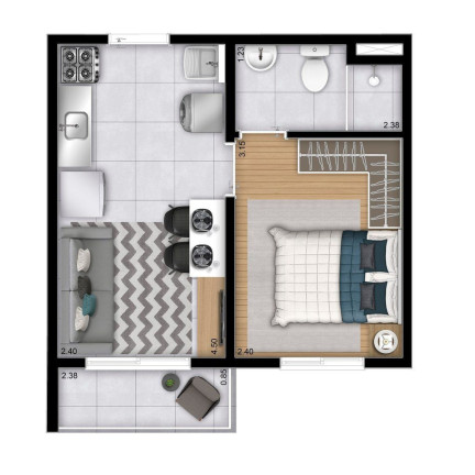 Imagem Apartamento com 1 Quarto à Venda, 27 m² em Cupecê - São Paulo