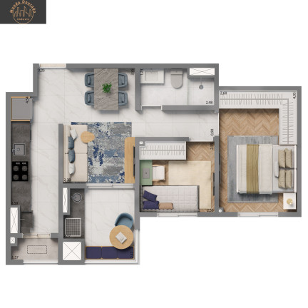 Imagem Apartamento com 2 Quartos à Venda, 52 m² em Jardim - Santo André