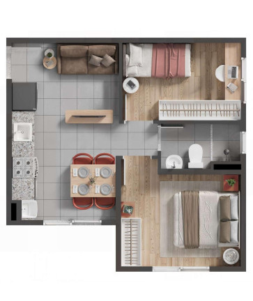 Imagem Apartamento com 2 Quartos à Venda, 41 m² em Santa Terezinha - Fazenda Rio Grande