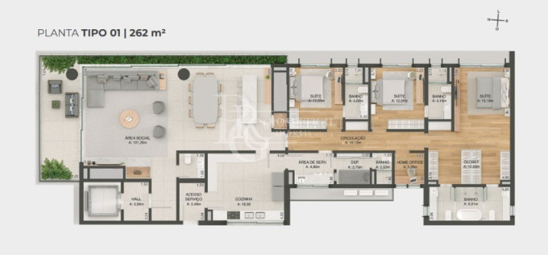 Apartamento com 3 Quartos à Venda, 261 m² em Bela Vista - Porto Alegre