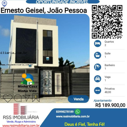 Apartamento com 2 Quartos à Venda, 48 m² em Ernesto Geisel - João Pessoa