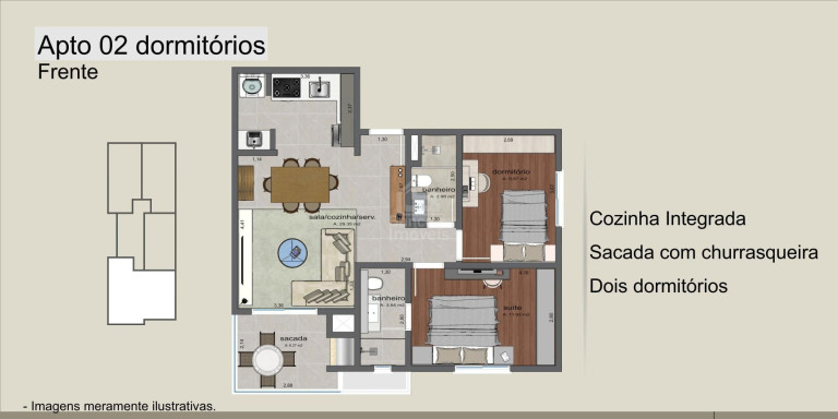 Imagem Apartamento com 2 Quartos à Venda, 74 m² em Camobi - Santa Maria Imagem Apartamento com 2 Quartos à Venda, 74 m² em Camobi - Santa Maria