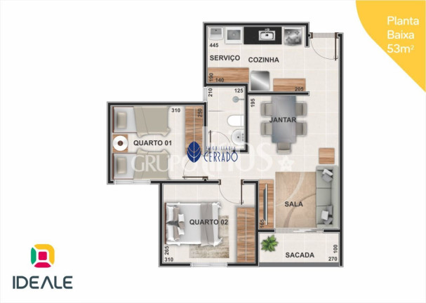 Apartamento com 2 Quartos à Venda, 53 m² em Setor Central - Anápolis