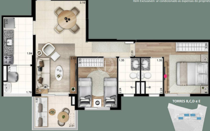 Imagem Apartamento com 2 Quartos à Venda, 69 m² em Jardim Caboré - São Paulo