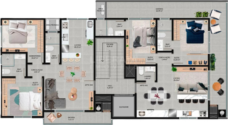 Imagem Apartamento com 2 Quartos à Venda, 76 m² em Meia Praia - Navegantes