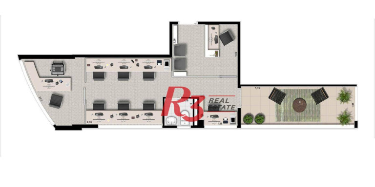 Imagem Sala Comercial à Venda, 36 m² em Ponta Da Praia - Santos