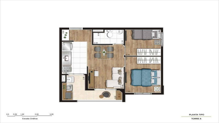 Imagem Apartamento com 2 Quartos à Venda, 44 m² em Vila Guaca - São Paulo