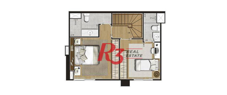 Imagem Apartamento com 2 Quartos para Alugar, 62 m² em Gonzaga - Santos