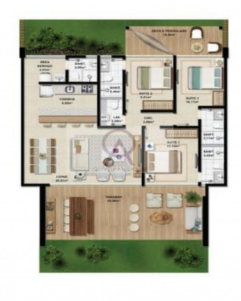 Imagem Imóvel com 3 Quartos à Venda, 115 m² em Itacimirim - Camaçari
