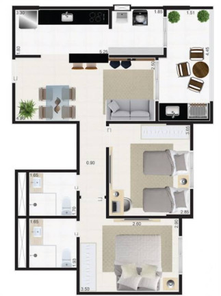 Imagem Apartamento com 2 Quartos à Venda, 65 m² em Jardim Praia Grande - Mongagua