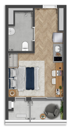 Imagem Apartamento com 1 Quarto à Venda, 34 m² em Vila Clementino - São Paulo