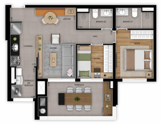 Imagem Imóvel com 2 Quartos à Venda, 67 m² em Vila Ema - São Paulo