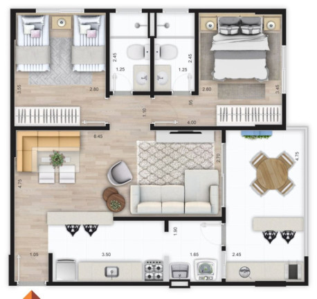 Imagem Apartamento com 2 Quartos à Venda, 78 m² em Centro - Mongaguá