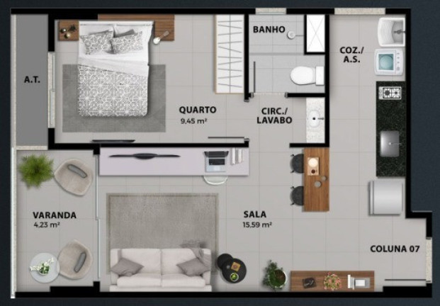 Imagem Imóvel com 2 Quartos à Venda, 55 m² em Jardim Camburi - Vitória Imagem Imóvel com 2 Quartos à Venda, 55 m² em Jardim Camburi - Vitória