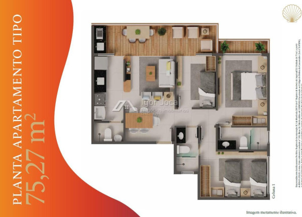 Imagem Apartamento com 3 Quartos à Venda, 75 m² em Porto Das Dunas - Aquiraz Imagem Apartamento com 3 Quartos à Venda, 75 m² em Porto Das Dunas - Aquiraz