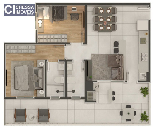 Imagem Apartamento com 2 Quartos à Venda, 59 m² em Cordeiros - Itajaí