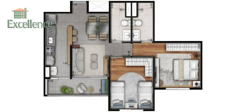 Imagem Apartamento com 2 Quartos à Venda, 59 m² em Planalto - São Bernardo Do Campo
