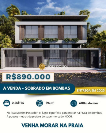 Imagem Sobrado com 2 Quartos à Venda, 100 m² em Bombas - Bombinhas
