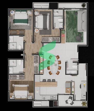 Imagem Apartamento com 2 Quartos à Venda, 63 m² em América - Joinville