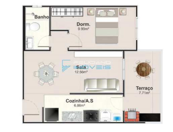 Imagem Apartamento com 1 Quarto à Venda, 49 m² em Aviação - Praia Grande