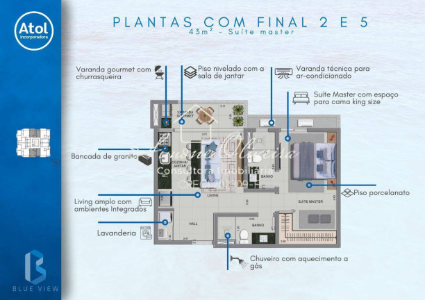 Imagem Apartamento com 1 Quarto à Venda, 43 m² em Martim De Sá - Caraguatatuba