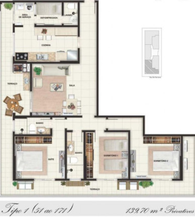 Foto do imóvel Apartamento com 3 Quartos à Venda, 140 m² em Canto Do Forte - Praia Grande