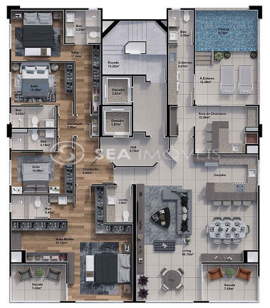 Imagem Apartamento com 3 Quartos à Venda, 120 m² em Centro - Balneário Camboriú