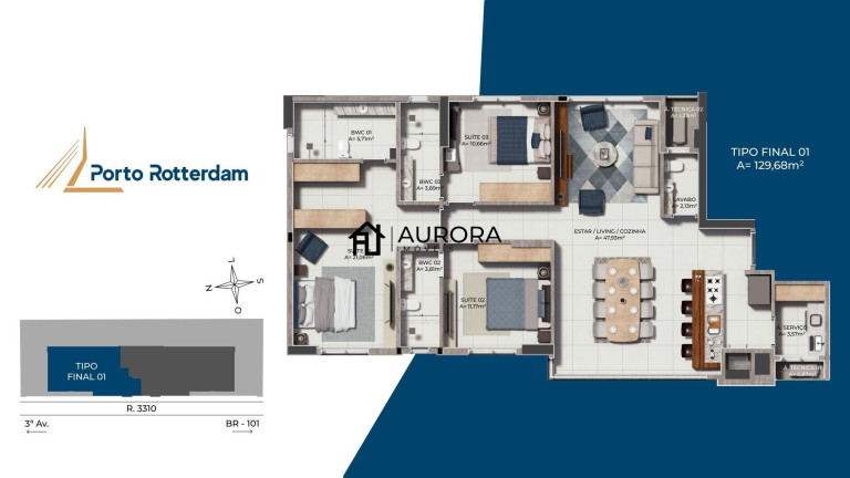 Imagem Apartamento com 3 Quartos à Venda, 129 m² em Centro - Balneário Camboriú