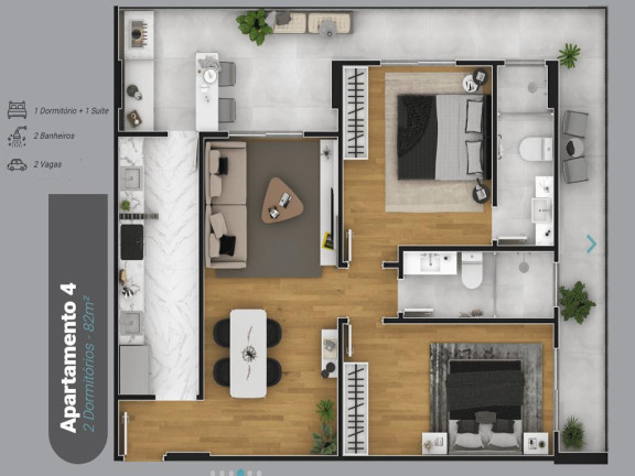 Imagem Imóvel com 2 Quartos à Venda, 82 m² em Boqueirão - Praia Grande