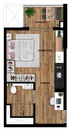Imagem Studio com 1 Quarto à Venda, 35 m² em Brooklin Paulista - São Paulo