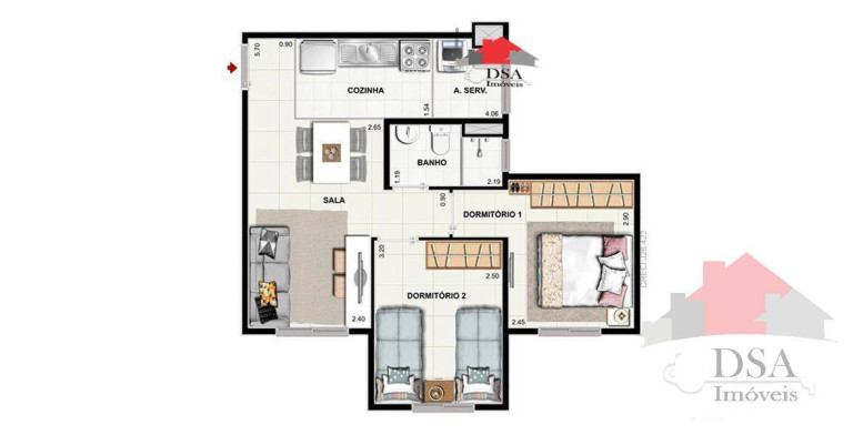 Imagem Apartamento com 2 Quartos à Venda, 43 m² em Parque Residencial São Clemente - Monte Mor