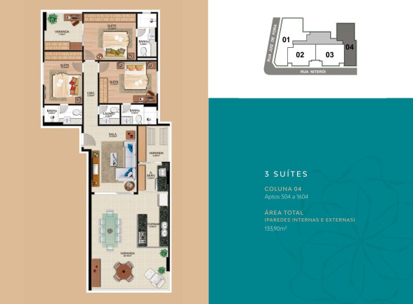 Imagem Apartamento com 3 Quartos à Venda, 133 m² Imagem Apartamento com 3 Quartos à Venda, 133 m²