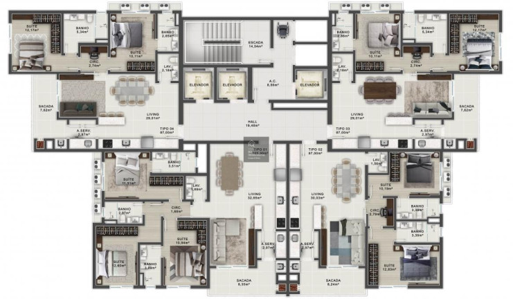Apartamento com 2 Quartos à Venda, 87 m² em Balneário Pereque - Porto Belo