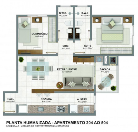 Imagem Apartamento com 3 Quartos à Venda, 69 m²