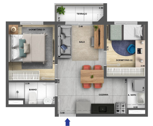 Imagem Imóvel com 2 Quartos à Venda, 32 m² em água Branca - São Paulo
