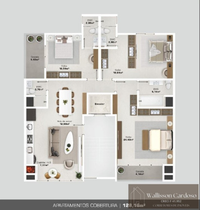 Imagem Apartamento com 3 Quartos à Venda, 128 m² em São Francisco De Assis - Camboriú