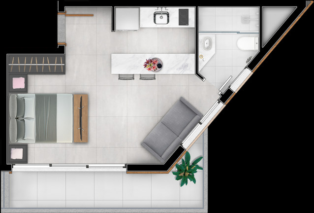 Imagem Apartamento com 1 Quarto à Venda, 36 m² em Petrópolis - Porto Alegre