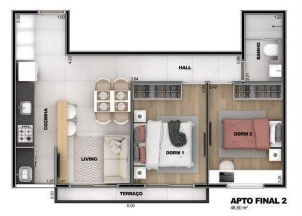 Imagem Apartamento com 2 Quartos à Venda, 47 m² em Santa Teresinha - São Paulo