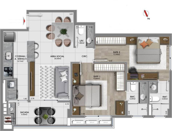 Imagem Apartamento com 2 Quartos à Venda, 81 m² em Estreito - Florianópolis Imagem Apartamento com 2 Quartos à Venda, 81 m² em Estreito - Florianópolis
