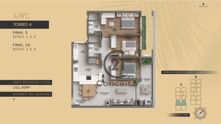 Imagem Apartamento com 3 Quartos à Venda, 102 m² em Cacupé - Florianópolis