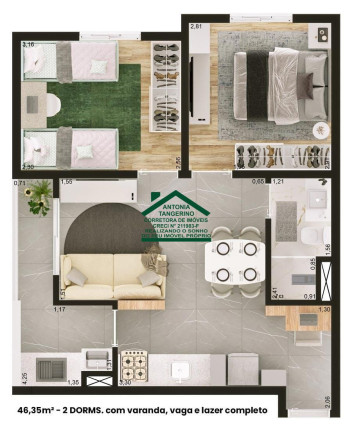 Apartamento com 2 Quartos à Venda, 47 m² em Jundiapeba - Mogi Das Cruzes