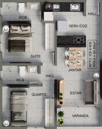 Imagem Apartamento com 2 Quartos à Venda, 54 m² em Bessa - João Pessoa