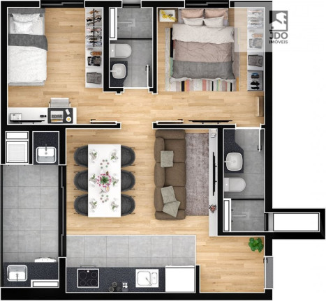 Imagem Apartamento com 2 Quartos à Venda, 59 m² em água Verde - Curitiba Imagem Apartamento com 2 Quartos à Venda, 59 m² em água Verde - Curitiba