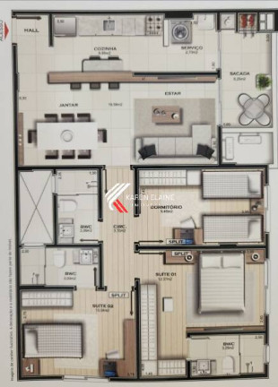 Imagem Apartamento com 3 Quartos à Venda, 90 m² em Areias - São José