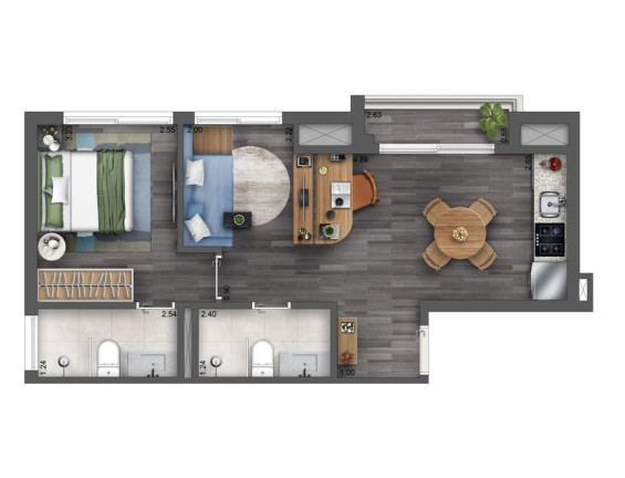 Imagem Apartamento com 2 Quartos à Venda, 45 m² em Santo Amaro - São Paulo