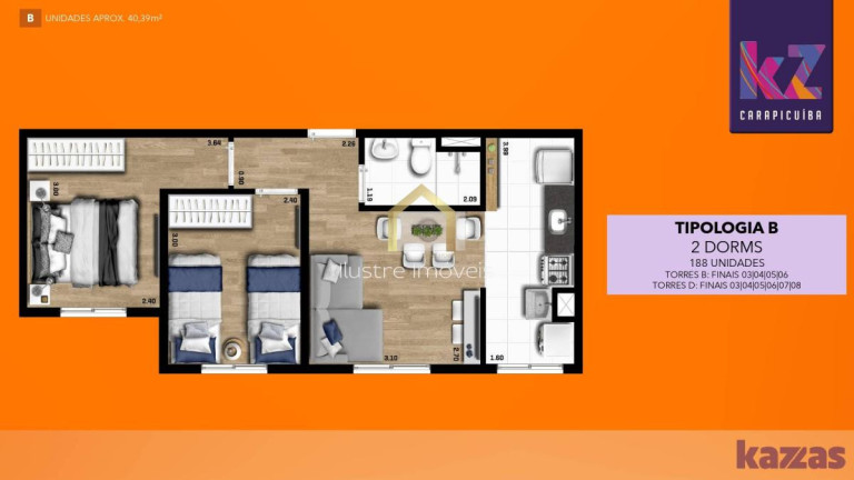 Imagem Apartamento com 2 Quartos à Venda, 40 m² em Vila Da Oportunidade - Carapicuíba