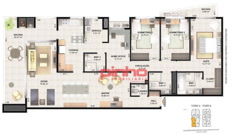 Imagem Apartamento com 3 Quartos à Venda, 179 m² em Centro - Palhoça