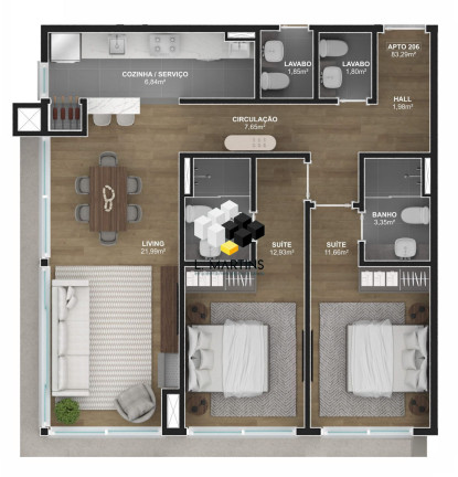 Imagem Apartamento com 2 Quartos à Venda, 84 m² em Floresta - Gramado