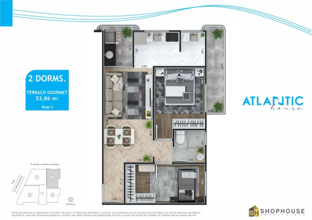 Imagem Apartamento com 2 Quartos à Venda, 53 m² em Solemar - Praia Grande