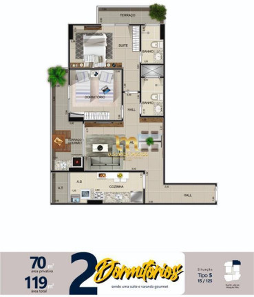 Imagem Apartamento com 2 Quartos à Venda, 71 m² em Guilhermina - Praia Grande